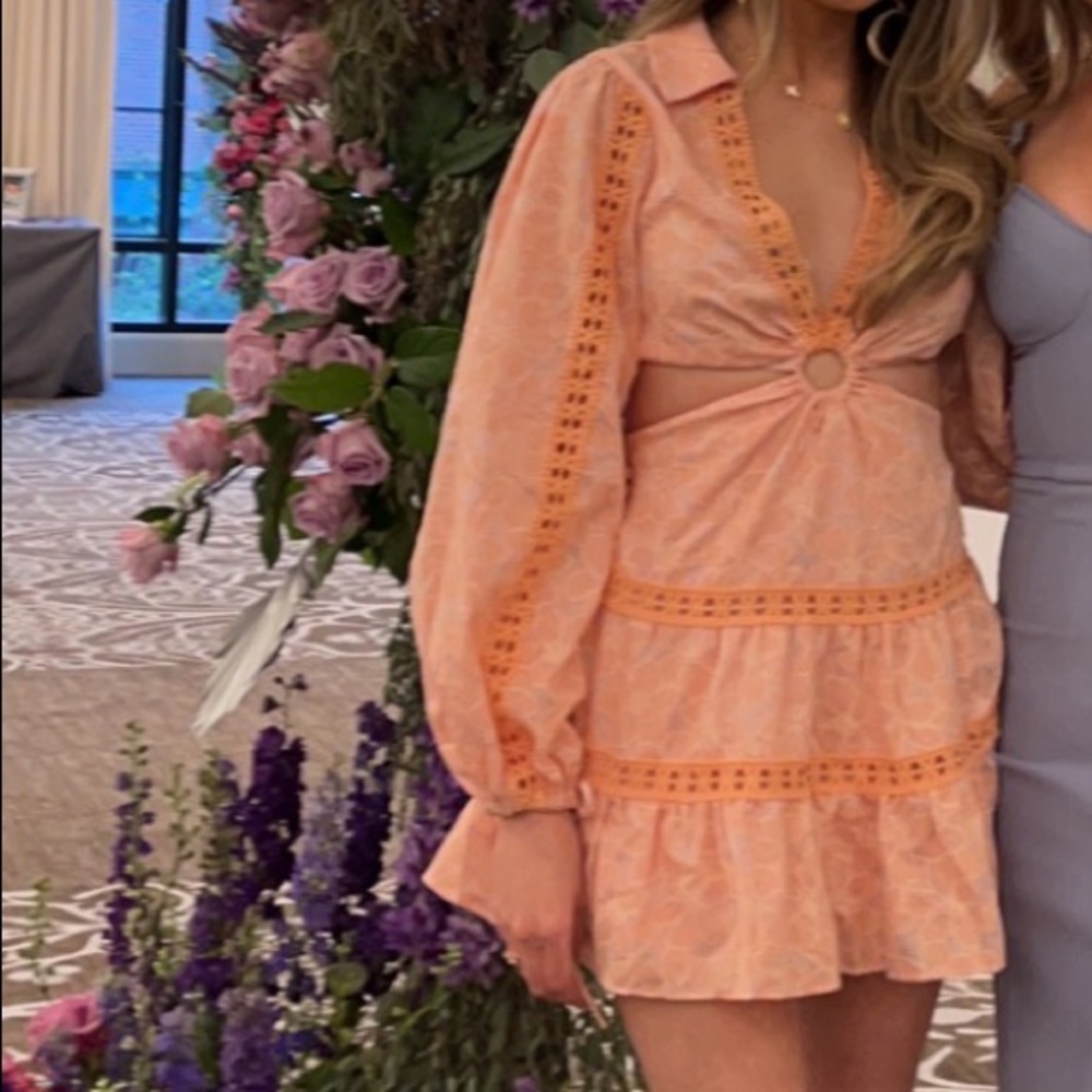 Long sleeve cut out summer dress